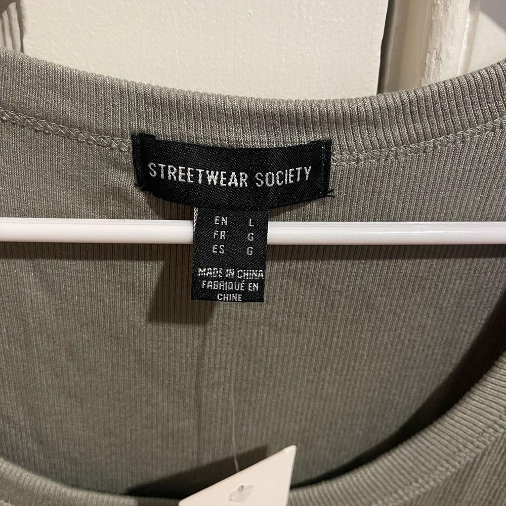 Olive Green Long Sleeve Top - Picture 3 of 5